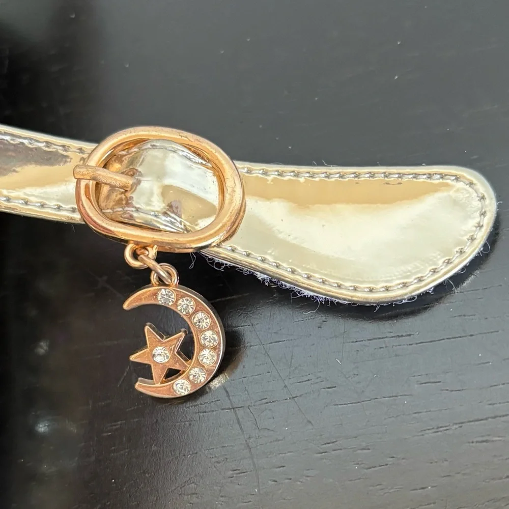 Cadidi Dinos Formal Dress Shoes Mary Jane Heels Girls 33EU 1.5-2US Gold Princess